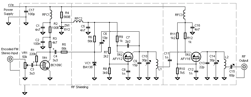 FM stereo transmitter: FM transmitter schematic